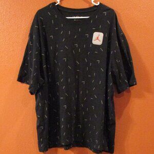 Jordan Air Woman 3X Large Black Gray Red Outdoors Basketball Short Sleeve Shirt